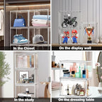 Size 14 Acrylic Sneaker Shoe Display Case, Transparent Shoe Box Storage Bins Clear Plastic Stackable Boot Handbag Organizer Containers with Lids for Shoes, Figure, Collectible, Purse, 1Pack