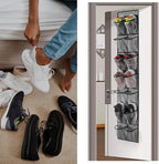Over The Door Shoe Organizer, 14 Large Mesh Pockets Hanging Shoe Rack for Closet Organizers and Storage, Gray, 2-pack (gray)
