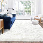 Rugs for Living Room 8x10, Soft Shaggy Modern Shag Area Rug for Bedroom, Upgrade Non-Slip Plush Fluffy Carpet for Kids Boys Girls Room Home Decor Aesthetic, Cream White