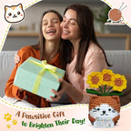 OASSIE Kindergarten Graduation Gifts for Kids - Positive Crochet Animals Sunflower Cat - 6 8 10 12 Years Old Birthday End of Year Preschool Teen Girl Boy Gifts Trendy Stuff for Kids Teens