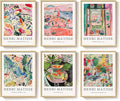 Framed Matisse Wall Art for Living Room, 6 Pieces Abstract Colorful Canvas Artwork for Walls, Henri Matisse Vintage Boho Landscape Pictures for Bedroom, Dining Room, Hallway, Home Office Decor 11x14