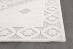 Modern Micro Loop Indoor Area Rugs for Living Room Bedroom Kitchen Geometric Trellis White 4x6 Luxury Durable Low and High Pile Non-Shedding Stain Resistant Soft Area Carpet 4 x 6