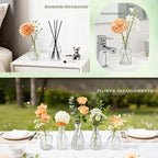 Der Rose Glass Bud Vases Set of 32 Small Clear Flower Vases for Rustic Wedding Centerpieces Table Decorations and Home Office Decor(Clear)