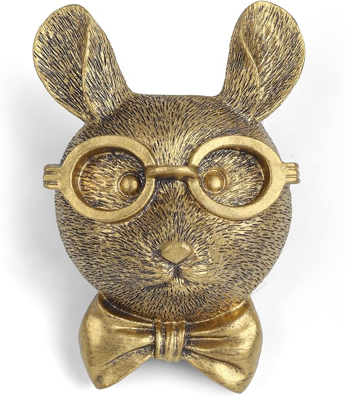 UITWMKTG Gold Animal Head Wall Decor Wall Sculpture Home Decor Statue for Living Room Office Bedroom Modern Decor for Men Women Rat