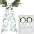 Green Wreath Sashes for Front Door - 2 Pcs Greenery French Toile Sash for Wreath Garland Indoor Outdoor, Rustic Wreaths Sash for Embroidery Monogram Farmhouse