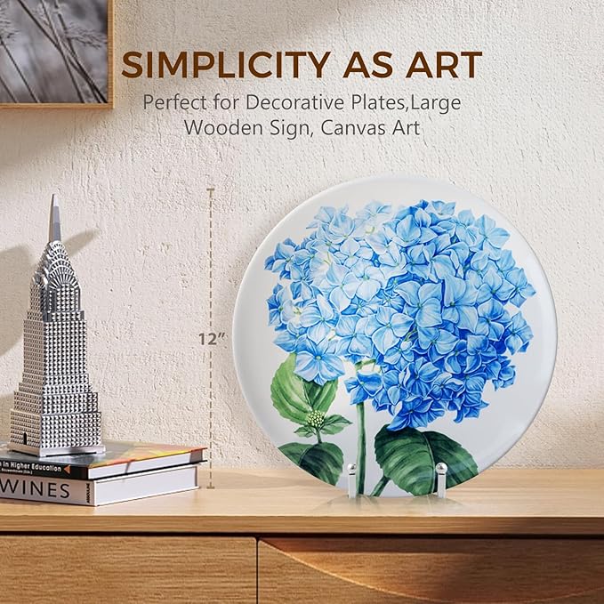 Plate Holder Easel Display Stand - 8 inch Metal Plate Stands for Display - Tabletop Picture Stand - Silver Iron Easels for Display Pictures | Photo Frames | Book | Decorative Plates | Plaque -2 Pack