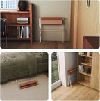 Sumerflos Acrylic Luggage Rack for Guest Room - Foldable Suitcase Stand with Leather Straps for Bedroom Living Room Hotel Heavy-Duty, Holds up to 50-100 lb lightweight Space Saving (Brown(whole) - 1 Pcs)