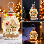 Santa Christmas Snow Globe， Musical Snow Globe，LED Lights and Swirling Glitter, Santa Chef Baking Theme Christmas Decorations Indoor, Gift for Adults and Kids