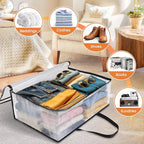 8 Pack Clear Storage Bags for Comforter, Clothes & Bedding, Plastic Blanket Storage with Zipper and Handle, Moving Bags, Closet Organizer and Under-Bed Storage (60L)