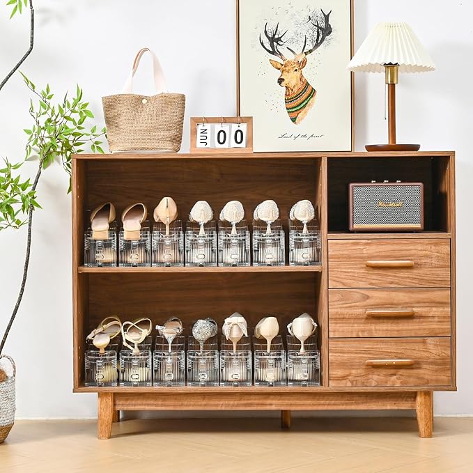 Shoe Slots Organizer，15Pack Shoe Stackers for a Pair of Shoes,Adjustable Shoe Rack with Three Levels，Shoe Storage Shoe Space Saver