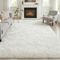 Fluffy 4x6 Area Rugs for Living Room Bedroom: Ultra Soft Shag Rug Non-Slip Non-Shedding Small Plush Bedside Rug Indoor Floor Carpets for Kids Room Playroom Entryway Nursery Dorms Home Decor Ivory