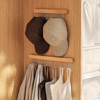 Pull Out Belt Rack for Closet, Sliding Hooks Hanger Rack for Bras Ties Tank Top Scarf Jewelry, Space Saving Organizr for Wardrobe Cabinet, Left & Right Side 8 Hooks Rail, 2 Pcs