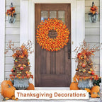 26 Inch Fall Wreaths for Front Door Outside，Realistic Autumn Wreath Outdoor，Large Halloween Thanksgiving Artificial Flowers Wreath，Fall Decorations for Home Front Porch Yard Window Farmhouse Decor