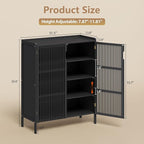 Shoe Cabinet with Doors Bamboo 5 Tiers Shoe Storage Cabinet for Entryway, 25 Pairs Wooden Shoe Cabinets, Modern Shoe Organizer Storage for Living Room, Bedroom, Hallway, Closet Black