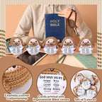 Marsui 5 Pcs 5 Pcs Crochet Dolls Christian Positive Gifts for Women Mini Jesus Figures with Positive Card Handmade Religious Crochet Plush Doll for Church Sunday School Motivational Gift (Colorful)