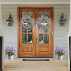 Lavender Wreaths for Front Door Summer Spring Easter Wreaths for Front Door Artificial Farmhouse for Wall Window Party Wedding Porch Room Home Decor(22 Inch)