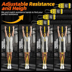 Pull Up Assistance Bands - Adjustable Heavy Duty Resistance Band for Pull Up Bar with 4 Assist Bands, Dual Footrests, Resistance Bands for Ｗorking Out, Strength Training, Home Gym