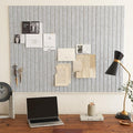 Large Felt Bulletin Board - Stylish Perfectly Sized 35" x 47" Cork Board Alternative for Office & Wall Decor – 12 Customizable Adhesive Tiles w/Golden Pins are Perfect to Display Your Photos