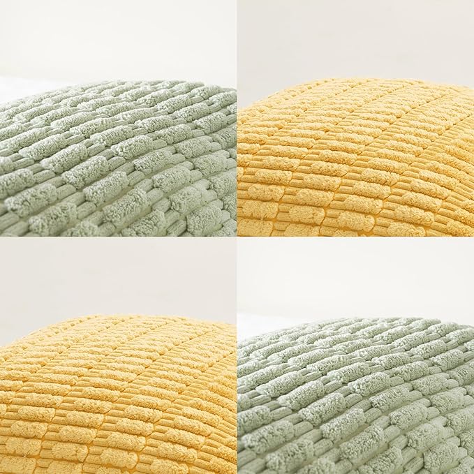 Fancy Homi 4 Packs Decorative Throw Pillow Covers for Living Room Couch Bed, Modern Farmhouse Boho Home Décor Accent Cushion Case, 16" x 16", Yellow Green Series