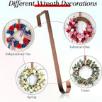 MCFULL 12 in Wreath Hangers for Front Door St Patricks Day Decorations,Bronze Wreath Door Hanger Hook,Over The Door Hooks for Front Porch Decor,Metal Garland Holder for Easter Spring Wreath Decor