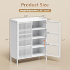 Shoe Cabinet with Doors Bamboo 5 Tiers Shoe Storage Cabinet for Entryway, 25 Pairs Wooden Shoe Cabinets, Modern Shoe Organizer Storage for Living Room, Bedroom, Hallway, Closet (White)