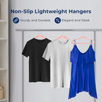 SereneLife 50 Pack Velvet Hangers - Non-Slip, 360° Swivel Hook - Ultra-Thin, Lightweight Velvet Hangers for Shirts, Sweaters, Hoodies, Kids Clothes & Dresses - Space-Saving