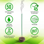 Mosquito Repellent Incense Sticks 50 Pieces per Box, for Patio/Natural Ingredients Citronella Oil/Lemongrass Oil/Made Natural Based Essential - DEET Free - Mosquito Repellent Outdoor