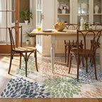 Dahlia Washable Area Rugs 5x7, Boho Floral Rug for Bedroom Dorm, Multicolored Soft Low Pile Living Room Rugs,Leaves Non Slip Throw Carpet for Classroom Nursery Office,Multi