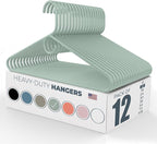 Neaties Heavy Duty Clothes Hangers 12 Pack – Made in the USA – 8lb Capacity Plastic Hangers for Adult Clothing – Durable for Pants, Coats, Jackets, or Jeans – Mint