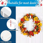 4 Pack 12" &15" Wreath Hangers for Front Door, Over The Door Wreath Hanger Halloween Decorations Wreath Hook for Hanging Christmas Easter Fall Decoration, Welcome Sign Holder (White)