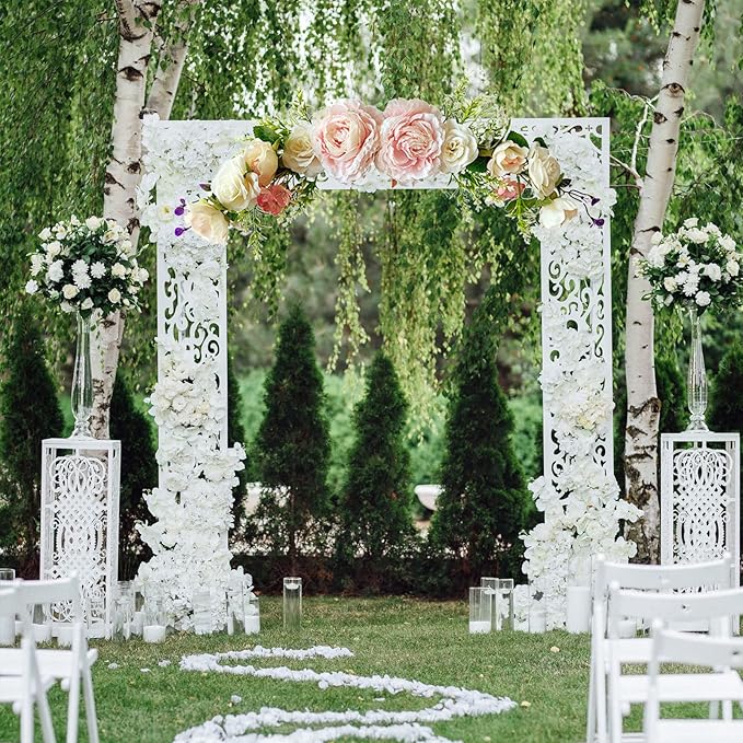 WYSRJ Artificial Peony Flower Swag 20 Inch Decorative Swag with Peony and Roses Wedding Arch Flowers Artificial Floral Swag for Lintel Wedding Arch Front Door Decor