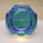 Coomin Crystal Glass Ashtray, Sparkly Cigar Cigarettes Ash Tray, Ashtrays for Smokers Indoor Office Home Desktop Tabletop, Unique Luxury Gifts for Men Women, Green