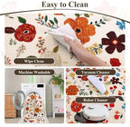 U'Artlines 2'6" x 8' Boho Runner Rug for Hallways Kitchen Colorful Floral Soft Non Slip Washable Floor Carpet Runners for Entryway Laundry Room Bathroom Beige