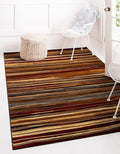 Unique Loom Barista Collection Area Rug - Icatu (5' 1" x 8' Rectangle Beige/Brown)