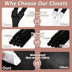 Wardrobe Closet, Quick and Easy Assembly, Black Portable Closet with 2 Hanging Rods 4 Storage Shelves and 8 Side Pockets, Sturdy and Stable Clothes Rack with Cover, for Bedroom and Dormitory