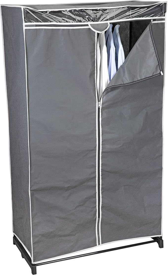 Simplify, Organizer, for Clothes and Accessories, Heavy Duty, Hanging Rod, Easy to Assemble in Grey 36" Wide Portable Closet (4062-GREY)