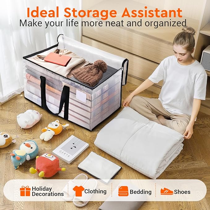 BlissTotes Moving Bags, 76L 6-Pack Storage Bags, Moving Box Heavy Duty Extra Large, Moving Totes with Zipper, Reinforced Handles Boxes for Packaging Moving, Decorative Wreath Storage