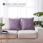HPUK Linen Throw Pillow Covers Pack of 2, 20x20 Inch Accent Cushion Covers for Living Room, Bedroom, Decorative Solid Color Pillow Covers for Couch, Sofa, Chair, Lavender Mist