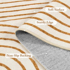 Lahome Abstract Area Rugs 9x12 Living Room, Soft Washable 9x12 Area Rug for Bedroom, Ultra-Thin Non-Slip Modern Non-Shedding Accent Carpet for Dining Room Office, Orange