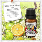 HIQILI White Tea & Citrus Diffuser Oil, Hotel Collection Scented Fragrance Oil for Ultrasonic Diffuser, Relaxing Aromatherapy, Home & Office - 0.34 Fl Oz