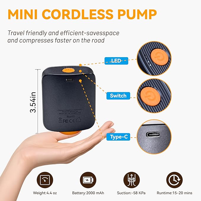 travel vacuum bags with Rechargeable Cordless Pump,18 Pack Vacuum Storage Space Saver Bags,vacuum luggage,Vacuum Seal Bags Seasonal Storage for Clothes Bedding Blanket Pillows Comforters