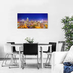 Charlotte Skyline Wall Art North Carolina City Wall Art Decor for Office Living Room Night View Cityscape Canvas Prints Pictures Modern Skyscraper Building Landscape Artwork Home Decoration 20x40"