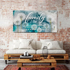 AIYISU Inspirational Family Wall Art Farmhouse Home Decor Dandelion Botanical Canvas Prints Rustic Family Saying Sign Kitchen Artwork for Living Room Dining Room Hallway Home Decoration 29.53x 57.87