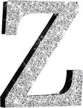 Qunclay 5.7" Silver Crystal Diamond Bling Letters Crushed Diamond Decoration Wooden Glitter Letter with Screw and Hooks Rhinestone Gift for Wedding Y2k Mcbling Bedroom Wall Decor (Letter Z)