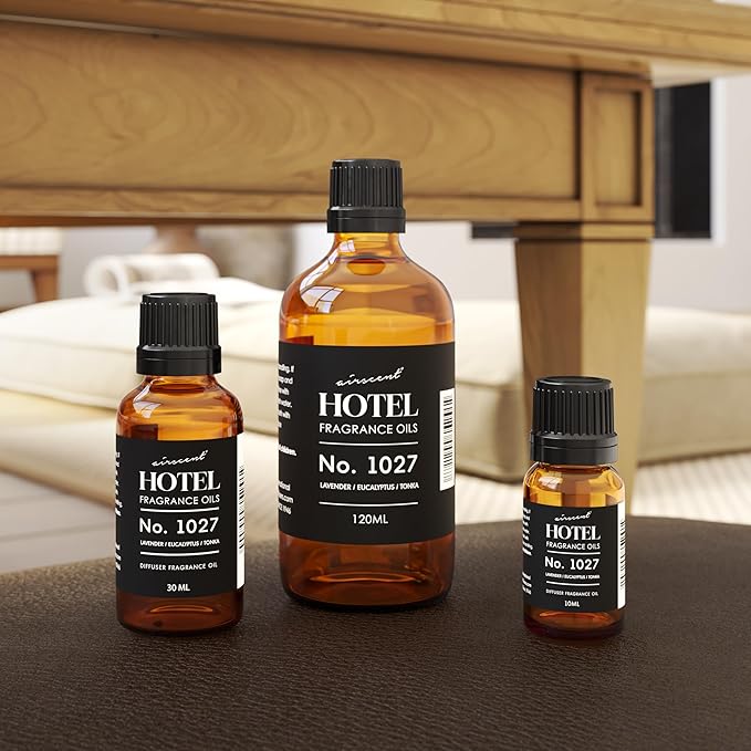 AirScent Hotel Diffuser Oil No. 1027 Inspired by The Hyatt Zen Hotel Scent - Premium Fragrance Oil for Ultrasonic and Waterless Diffusers and Crafting - 120 mL, 4 fl oz Glass Bottle with Dropper