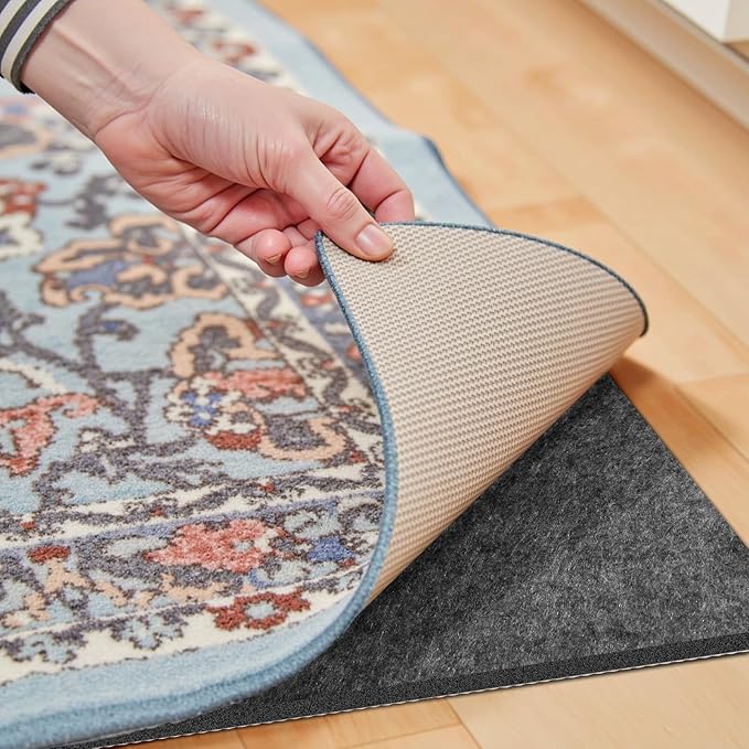 Waterproof Rug Pad, Thick 2x6 ft Under Area Rug Carpet Pad, Non Slip Rug Pads for All Floors and Hardwood Floors Finishes, Keep Carpets in Place Soft and Prevent Rug from Wrinkling or Buckling