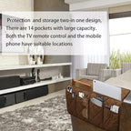 Armchair Caddy, Sofa Armrest Organizer with 14 Pockets, Waterproof Non Slip Recliner Remote Control Holder, Couch Chair Arm Storage for TV Remotes, Phone, iPad, Magazine, Books