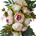 Machoo Decorative Swags Wedding Arch Flowers Swags Artificial Flowers for Decoration 2 Pcs Peony Flower Swag for Wedding Decor Welcome Sign Wedding Arch Lintel Decor (Champagne)