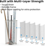 19.5" H Mesh Umbrella Stand - Ventilated Mesh Umbrella Holder for Entryway - Extra Capacity Storage for Umbrellas Canes & More - Freestanding Indoor Organizer 10.4" L x 10.4" W x 19.5" H - 3P Silver