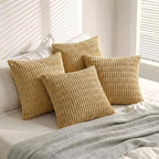 Fancy Homi 4 Packs Decorative Throw Pillow Covers for Living Room Couch Bed, Modern Farmhouse Boho Home Décor Accent Cushion Case, 24" x 24", Mustard Yellow